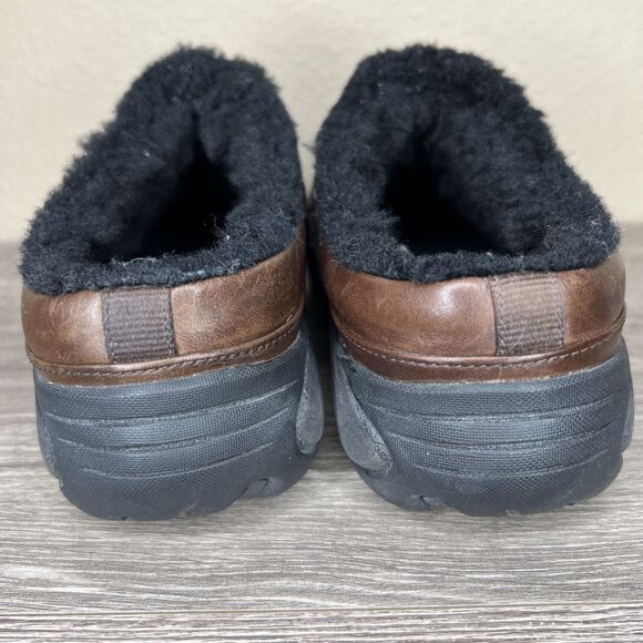 Merrell Encore Ice Smooth Brown Leather Mules Clogs Womens 9.5 Sherpa Lined - Picture 6 of 13